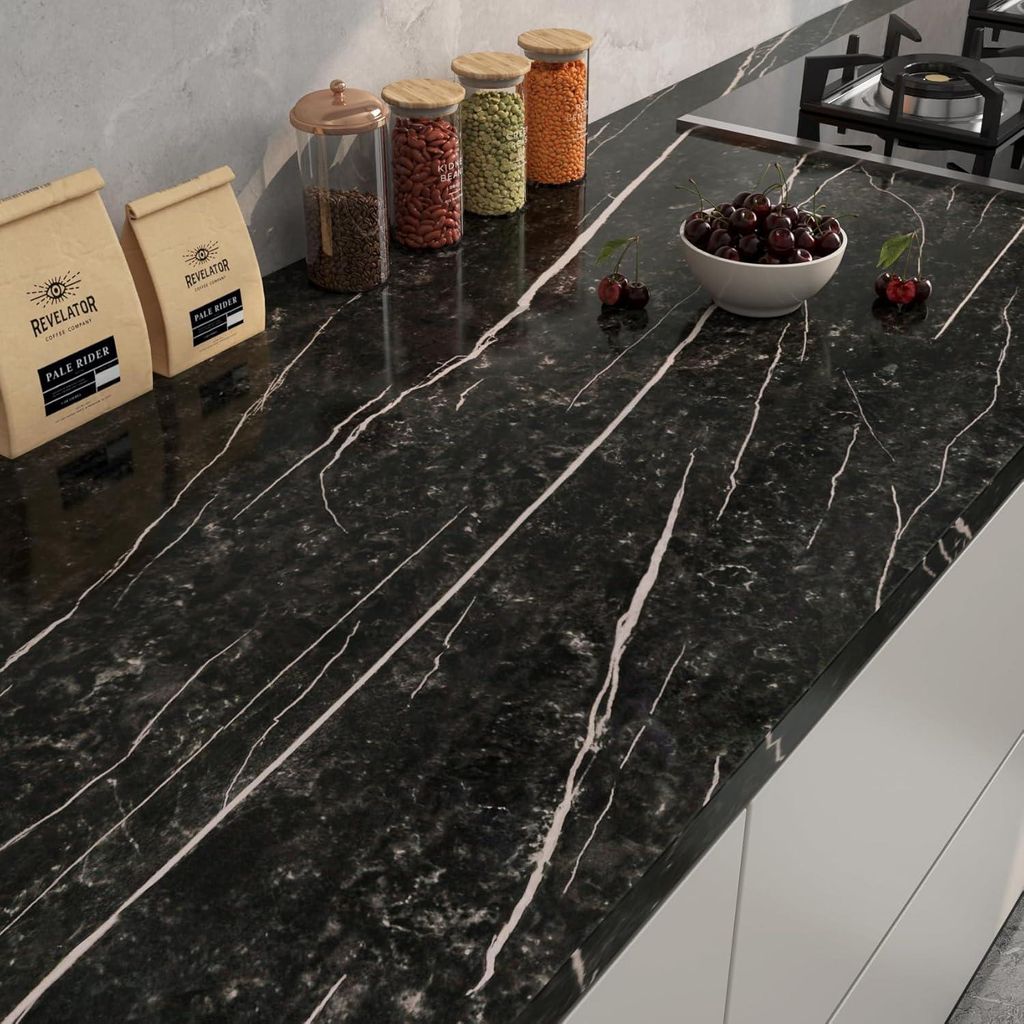 Nálepka na nábytek mramor černá růžová samolepicí fólie Obrázek produktu 