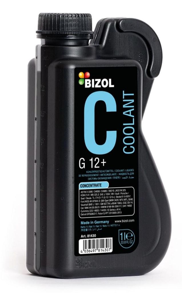 BIZOL Coolant Kühlmittel Kühlerfrostschutz 1L Rot Antifreeze Konzentrat G12+ type D