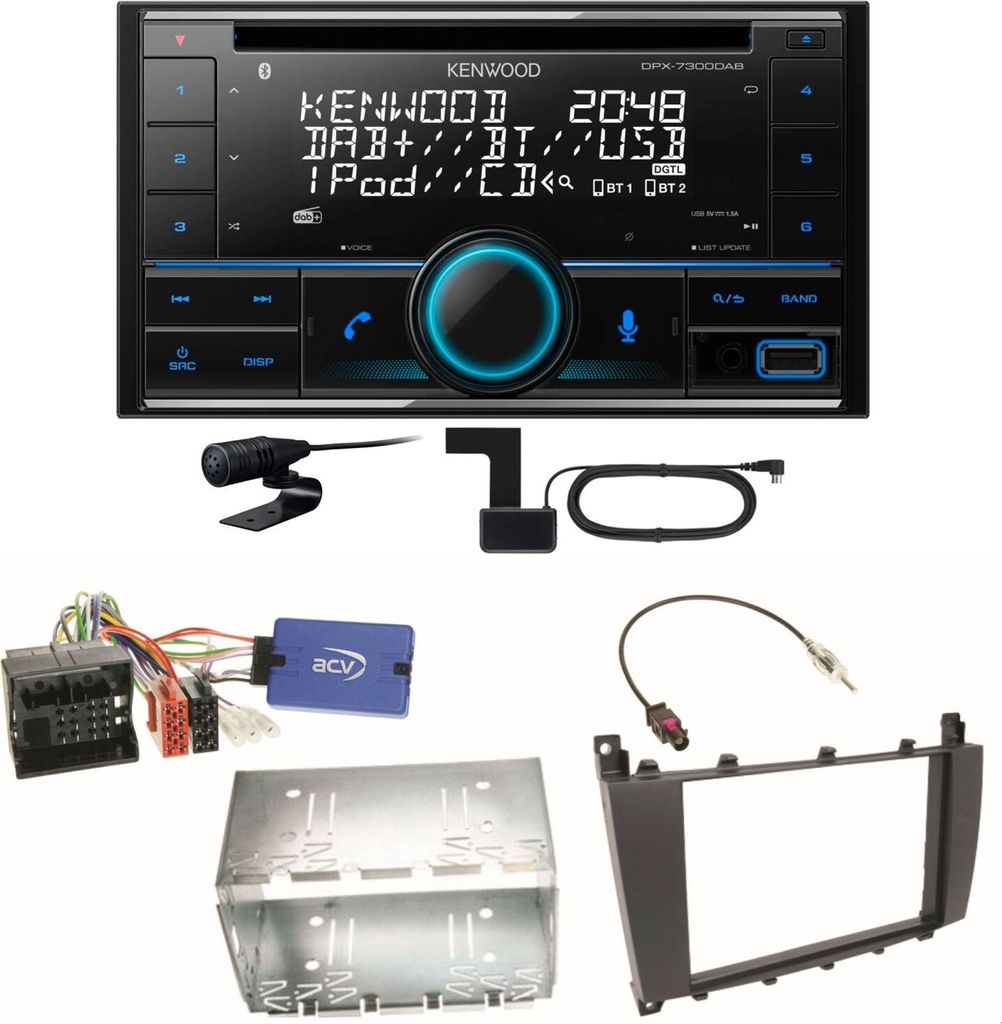 Kenwood DPX-7300DAB Bluetooth DAB CD USB Einbauset für Mercedes G Klasse W463