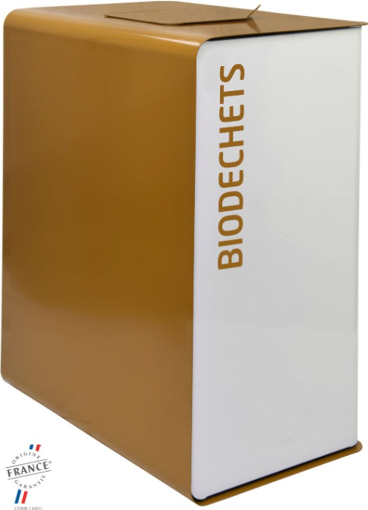 CUBATRI Bioabfall 2x 20 L Fronttür grau oder weiß Stahl Rossignol 54720 54721, Farbe:Fronttür weiß