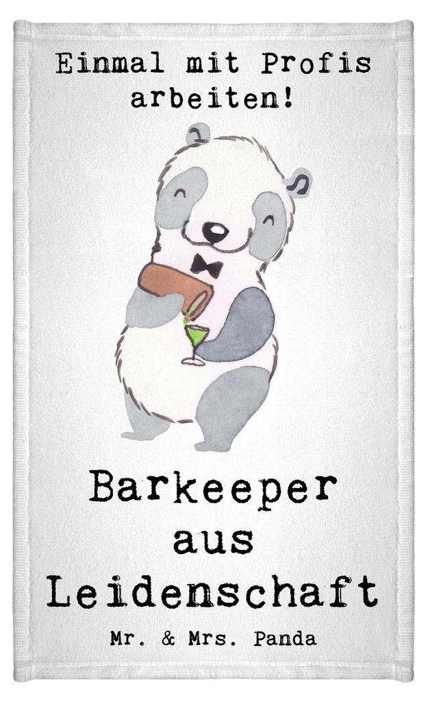 Mr. & Mrs. Panda Mini-Handtuch Barkeeper Leidenschaft - Weiß - Geschenk, handtuch gäste wc, Kurs, Ausbildung, Klein, Bartender, Gäste-WC, badezi...