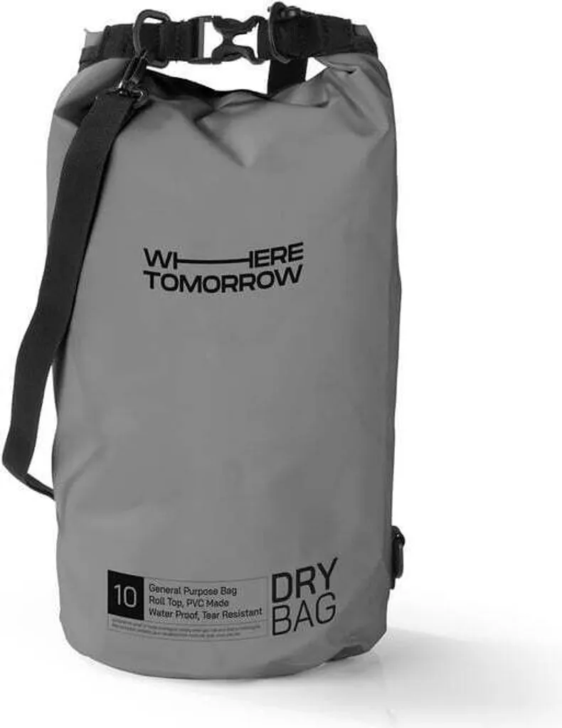 Sacca Mare Impermeabile 10L Where Tomorrow | Borsa Stagna Grigia PVC