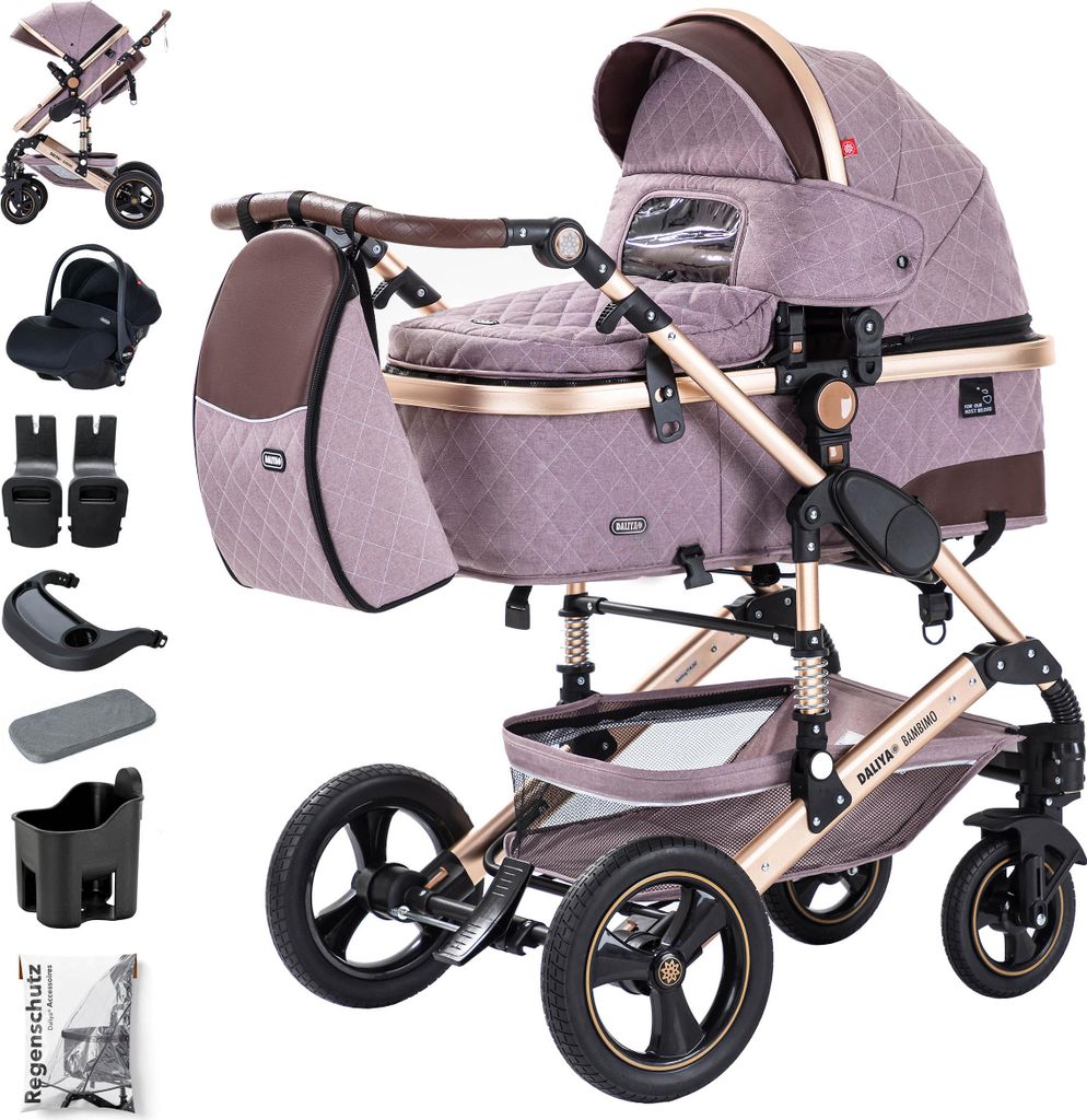 Poussette Daliya® BAMBIMO 3 en 1 avec coque bébé i-Size, Image du produit 