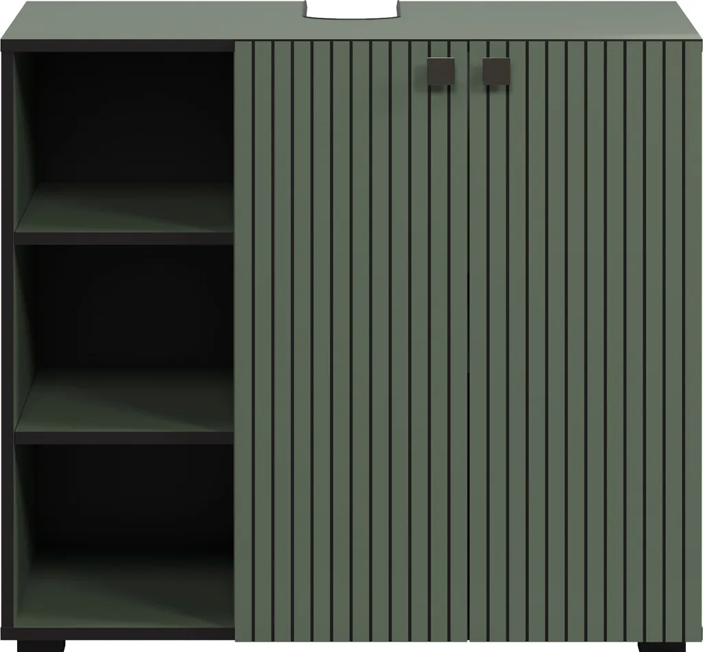 Cacher le Siphon de Salle de Bain : Meuble sous Lavabo Vert PureBliss Chic