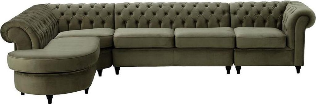 Chesterfield Modul-Ecksofa, links-Velluto 19-black