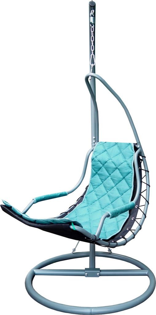 Aga Hängesessel Domingo mit Gestell – Grün, Hängeschaukel für Garten & Balkon, Indoor und Outdoor, Wetterfest & Ergonomisch