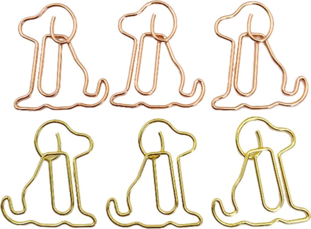Büroklammern Hund, 30 Stk Büroklammer Metall Paper Clips Bunt Papierklammern Spender Kleiner Bürobedarf Material Set für Buch Brief Zettel Bind...