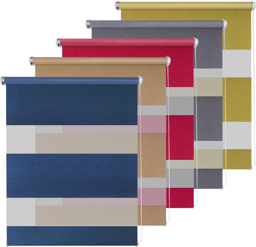 Doppelrollo Metallic MON, rot, 90x150cm - Duo-Rollo