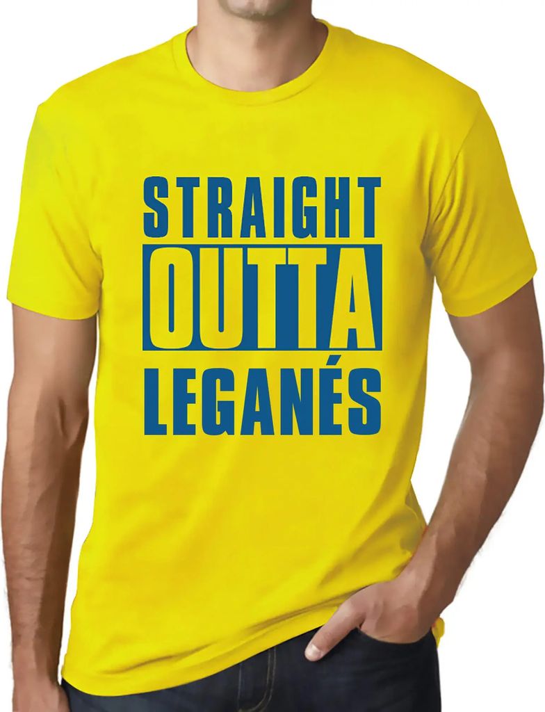 Herren Grafik T-Shirt Straight Outta Leganés Öko-Verantwortlich Vintage Jahrgang Kurzarm Lustige Druck Geburtstag Geschenk Mann