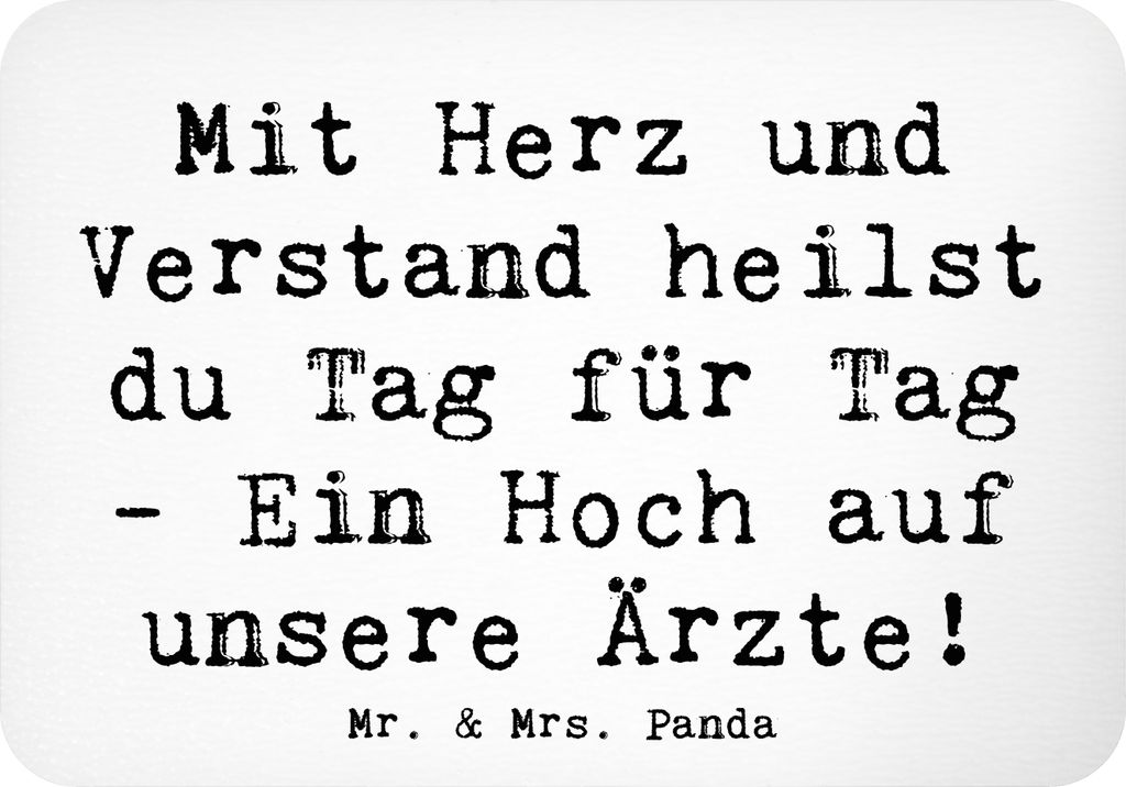 Mr. & Mrs. Panda magnet Spruch Arzt Herz Verstand - Weiß - Geschenk, whiteboardmagnet, Medizin, Fürsorge, Bedanken, zettelhalter, rechteckmagnet,...