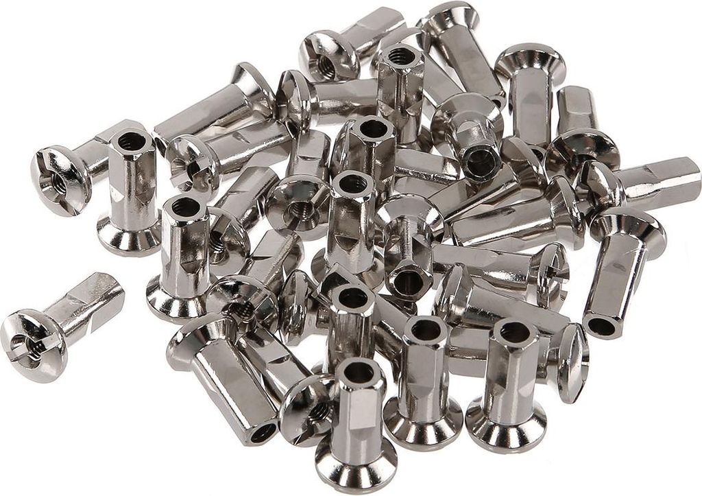 Set: Speichennippel M3,5 Messing, vernickelt, Länge 18mm