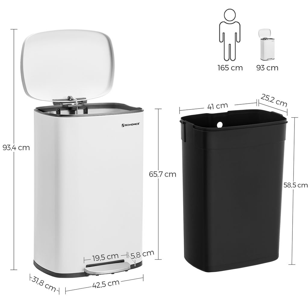 Koš na odpadky SONGMICS 50 l Kuchyňský odpadkový koš s Obrázek produktu 6