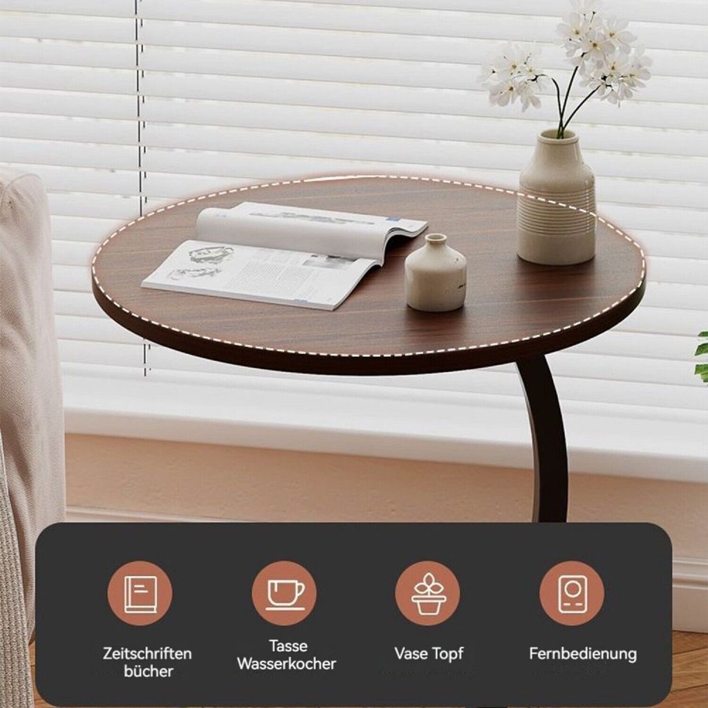 Beistelltisch C-Form Kaffeetisch, Laptoptisch, Sofatisch, Produktbild 5