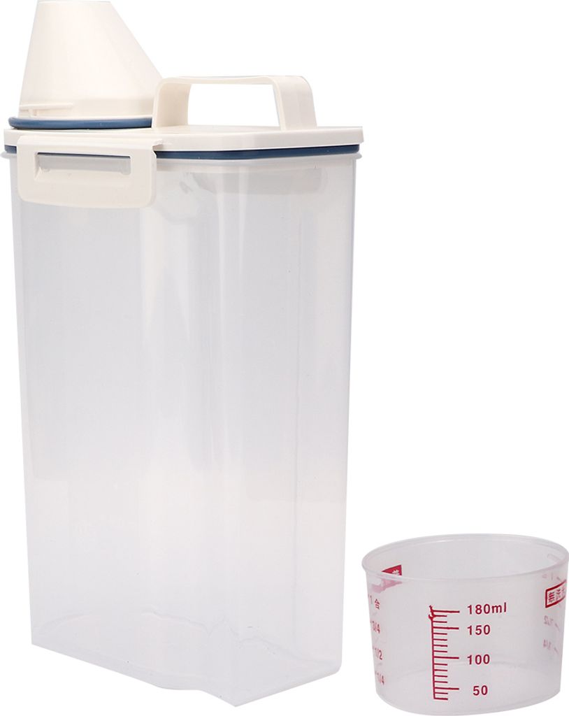 Tierfutterbehälter, versiegelter Eimer, feuchtigkeitsbeständige Aufbewahrungsbox mit Messbecher für Hunde und Katzen