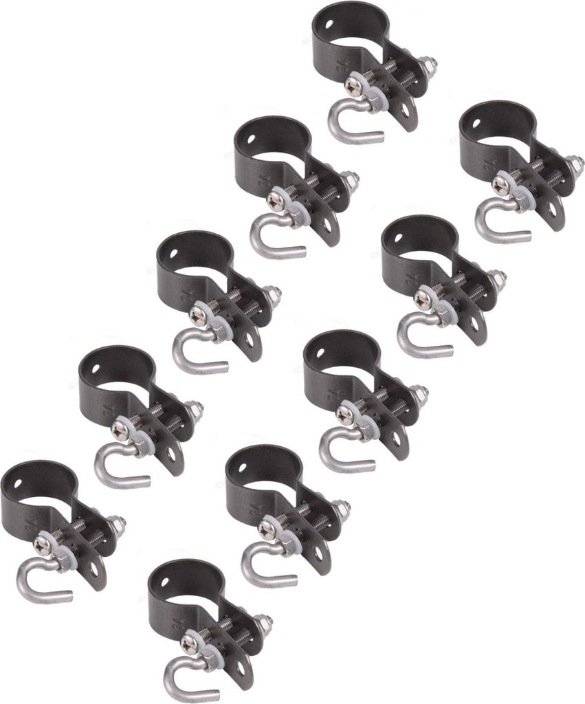 Alberts 836238 Schelle für Geflechtspannstäbe, verzinkt, anthrazit-metallic, Schellen-Ø 48 mm, 10er Set