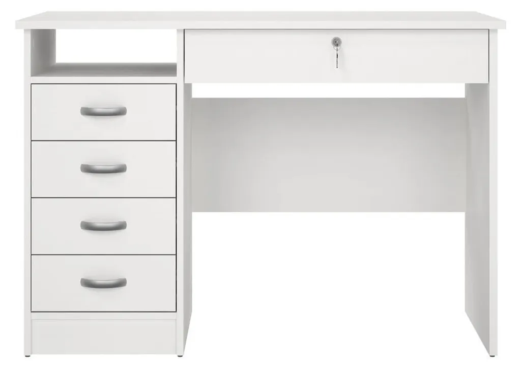 Bureau de Travail avec Rangement 5 Tiroirs Largeur 109 cm FUNCTION