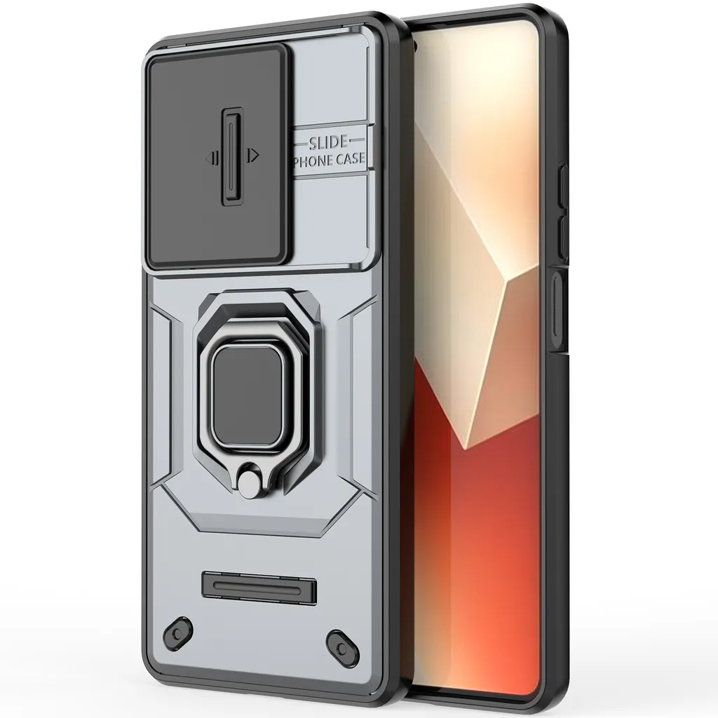 AQGG Cover per Xiaomi Redmi 13C (6.74), con Rotazione 360° Ring Holde + Protezioni per Lo Schermo Transparent TPU Morbido Silicone Custodia per Telefono Antiurto