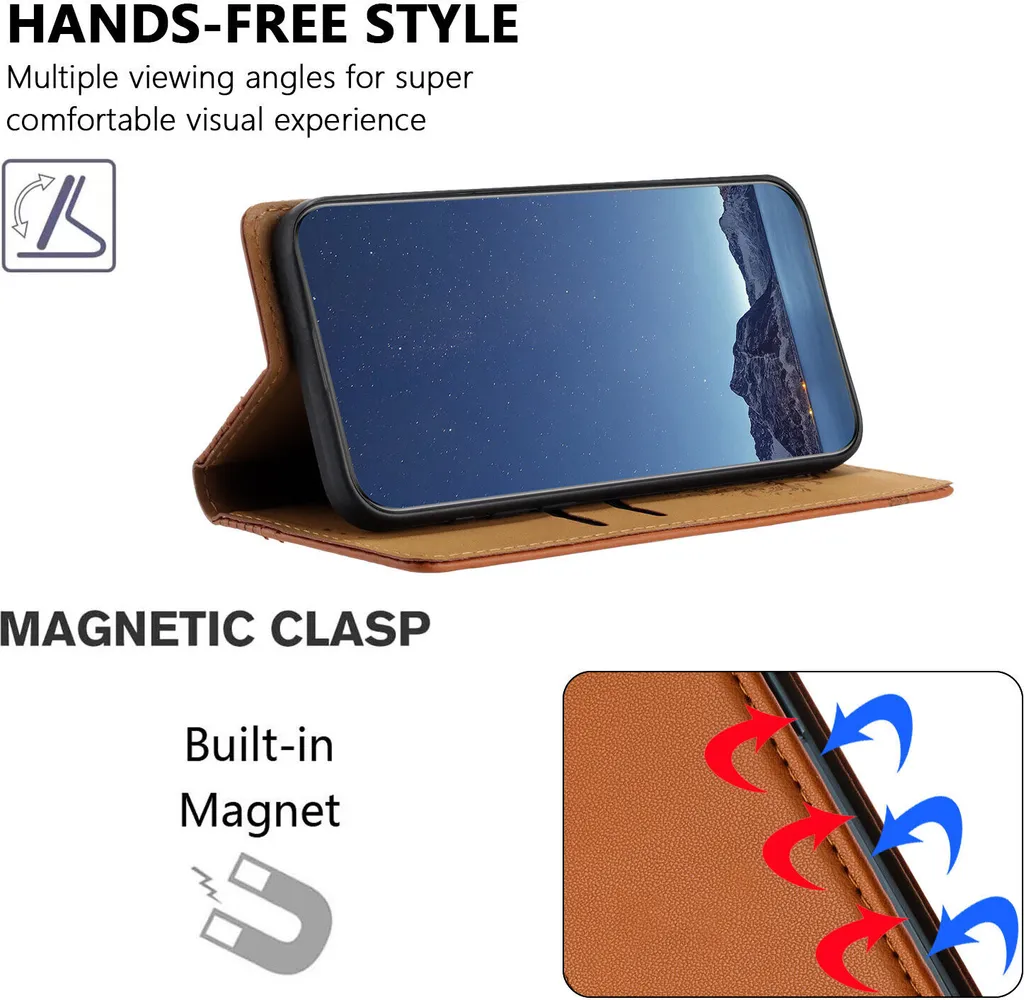Recensione Custodia Pelle OPPO Find X5 Pro - Protezione Flip Marrone - 2