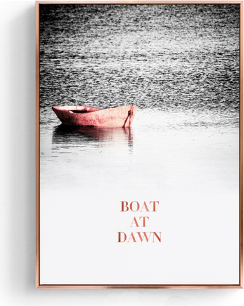 TPFLiving Kunstdruck LW-433 (OHNE RAHMEN) Poster - Leinwand - Wandbild - Hochauflösender Giclée-Druck, langlebig und hochwertig - Rosa Boote auf ...