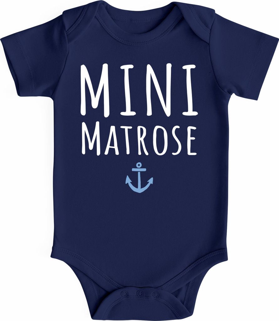 Baby Body mit Spruch lustig Mini Matrose Anker Grafik Print Babykleidung Bedruckt Baumwolle Jungen & Mädchen MoonWorks