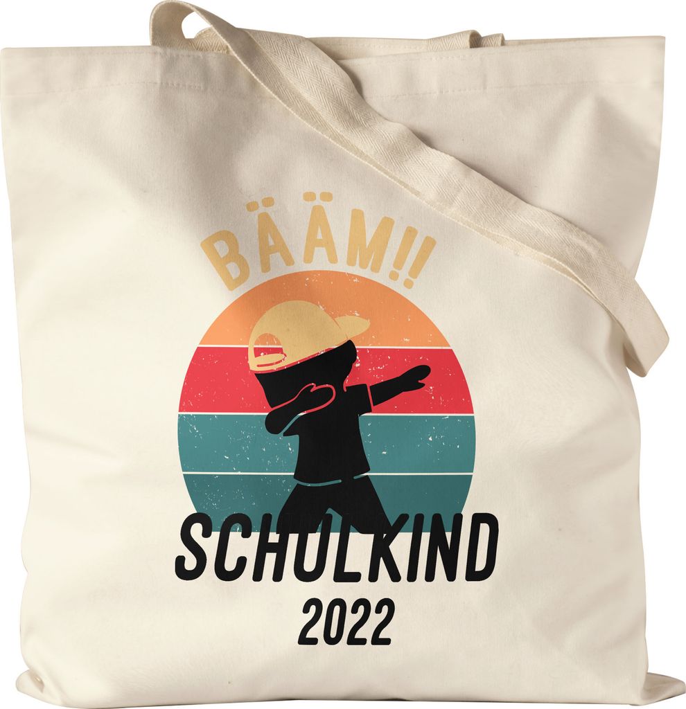 Kinder Bääm! Schulkind 2022 Jutebeutel Stoffbeutel Canvas Einschulung Geschenk Schulanfang Schule Schuleinführung