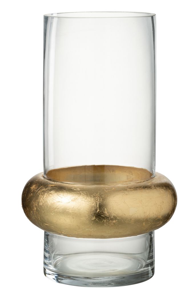 J-Line Vase Zylinder Ring Niedrig Glas Transparent Large