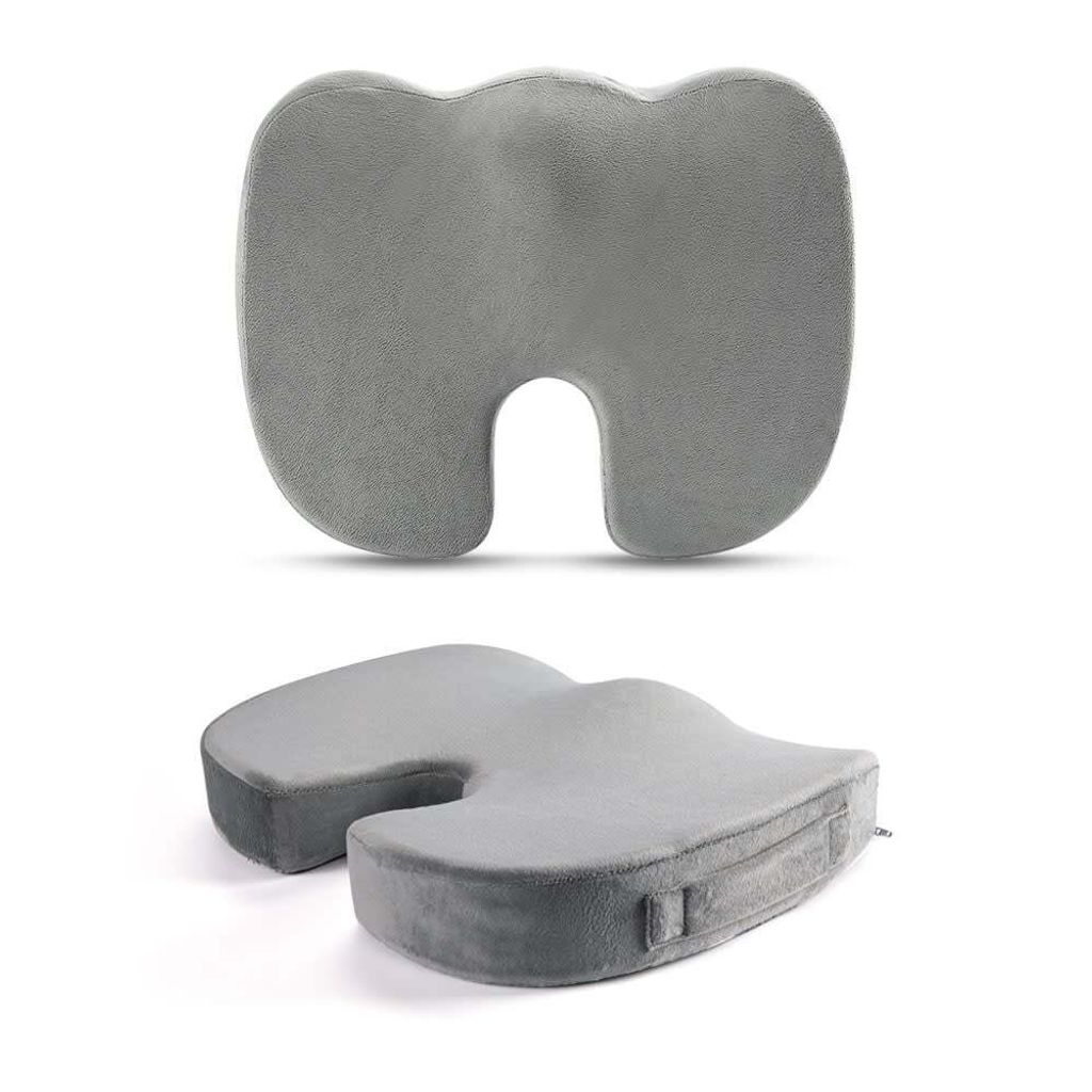 Fine Asianliving Belüftetes orthopädisches Sitzkissen aus gelverstärktem Memory-Schaum, U-Form, 45,5 x 36 x 6/7 cm