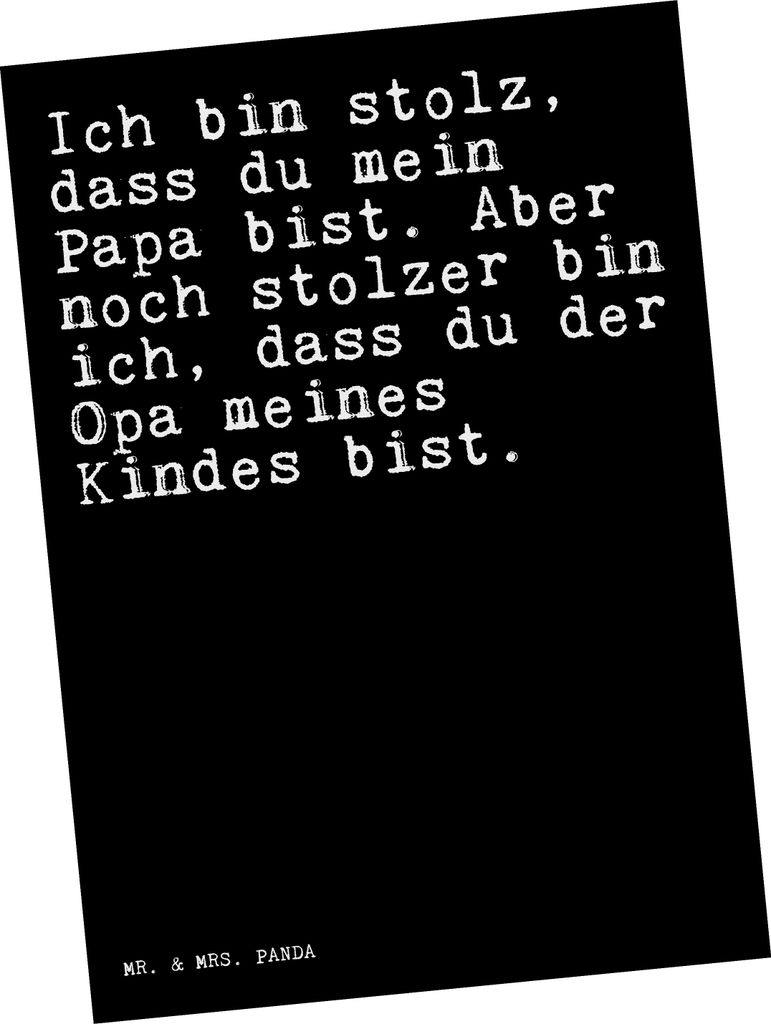 Mr. & Mrs. Panda Postkarte Ich bin stolz, dass... - Schwarz Produktbild 