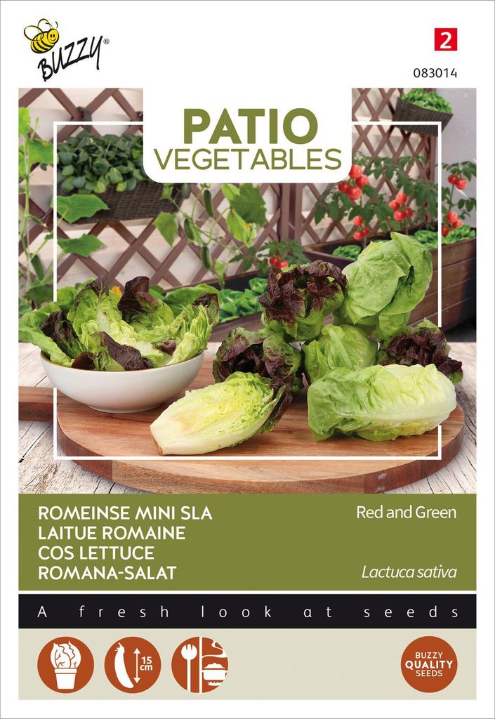Buzzy Patio Veggies Romana-Salat Rot und Grün Samen - Ca. Produktbild 