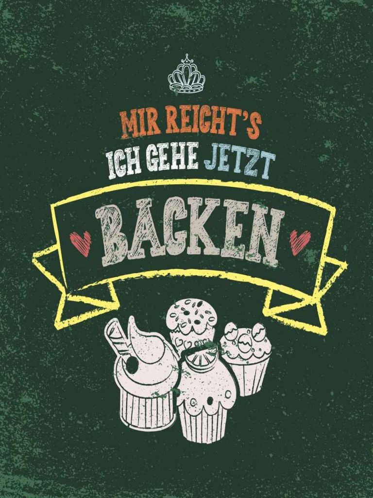 vianmo Holzschild 40x30 cm Mir reicht`s ich geh backen grün Spruch Zitat