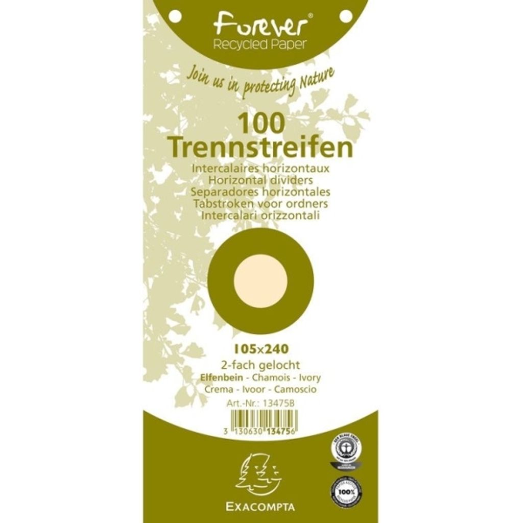 EXACOMPTA 13475B Trennstreifen 105 x 240 mm chamois 180 Immagine del prodotto 