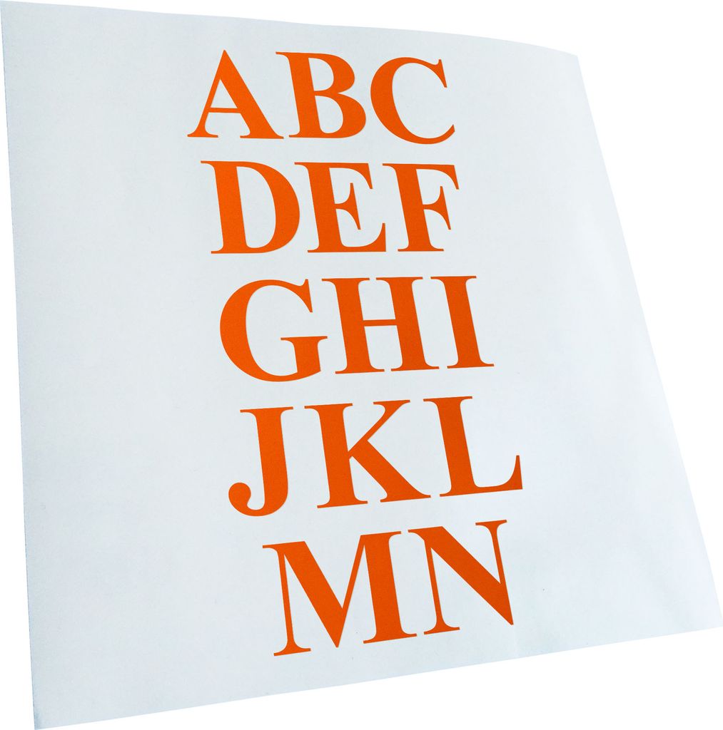 Kiwistar - Autoaufkleber - ABC selbst kleben Set 2 A-N Heckscheibenaufkleber - Aufkleber für Auto Kfz Fahrrad, LKW, Truck Mofa