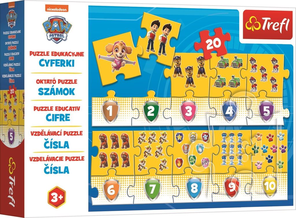 TREFL Lernpuzzle Zahlen Paw Patrol 20 Teile Produktbild 