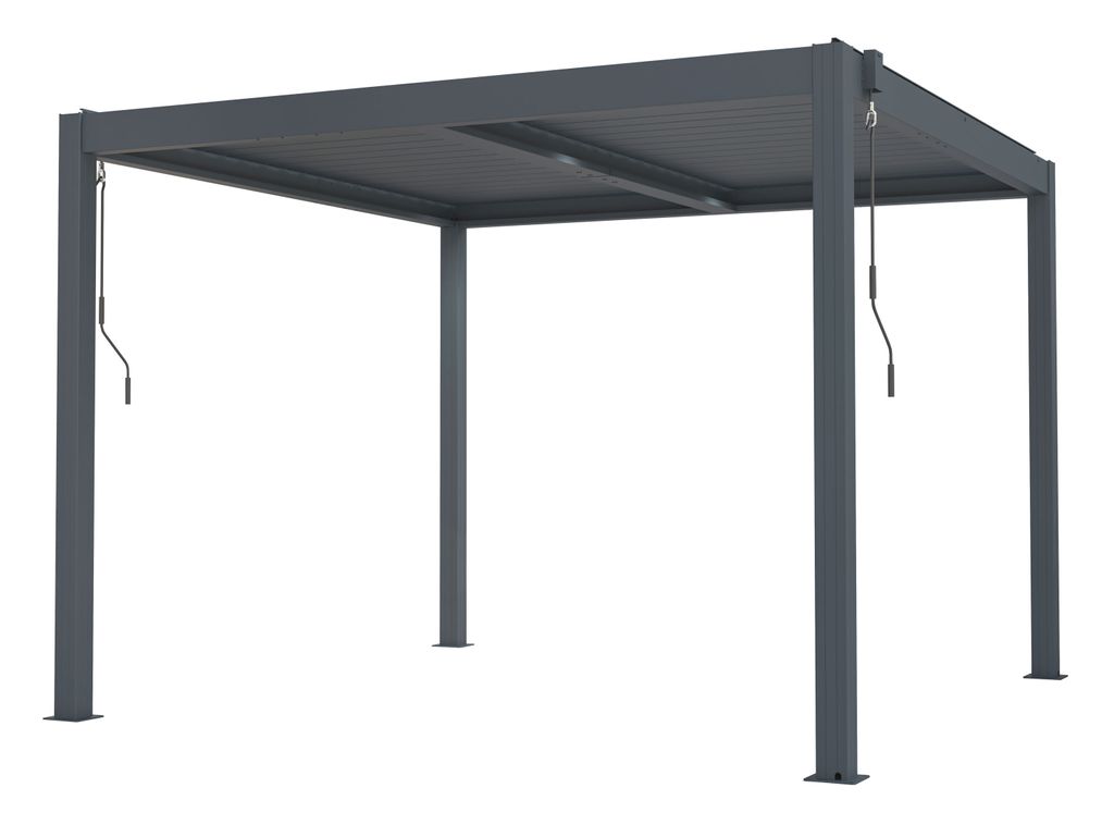 Bioklimatische Pergola G21 Austin 3x3 m, anthrazitfarbene, Aluminium