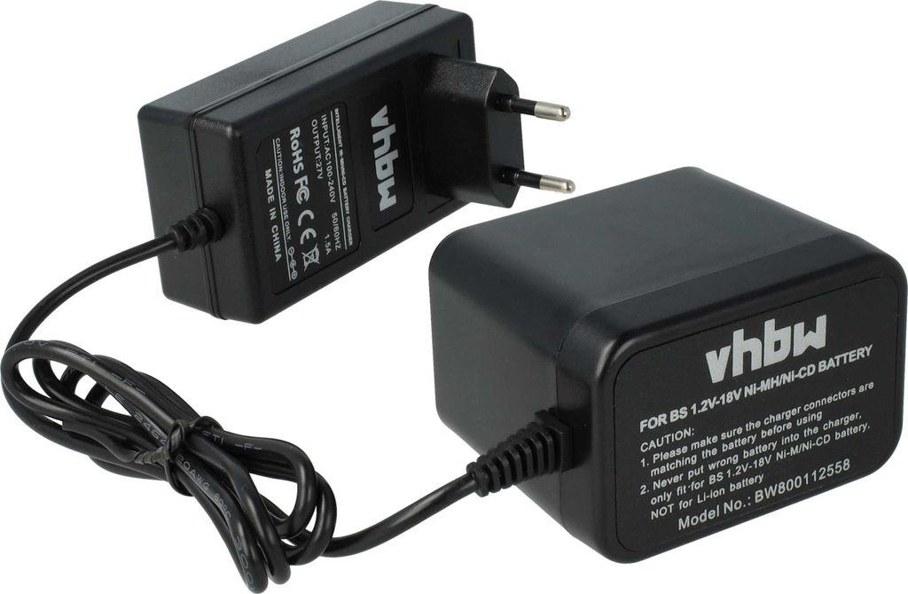 vhbw Ladegerät kompatibel mit Bosch PSR 12VE, PSR 14.4/N, PSR 14.4VE-2(/B), PSR 14.4, PSR 14.4-2, PSR 12VES-2, PSR14.4VES-2 Werkzeug Akkus, 1,2 V