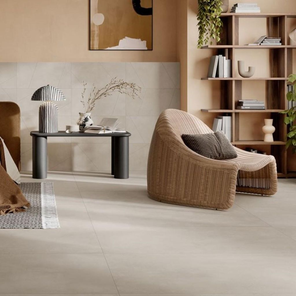 Fliesen Betonoptik Elfenbein 60x60 cm CASA39 Rondine Cruda