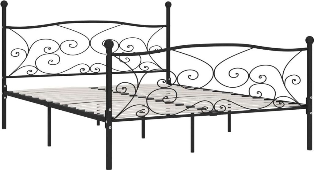 vidaXL Postel s roštovým rámem černá kovová 180 × 200 cm Obrázek produktu 
