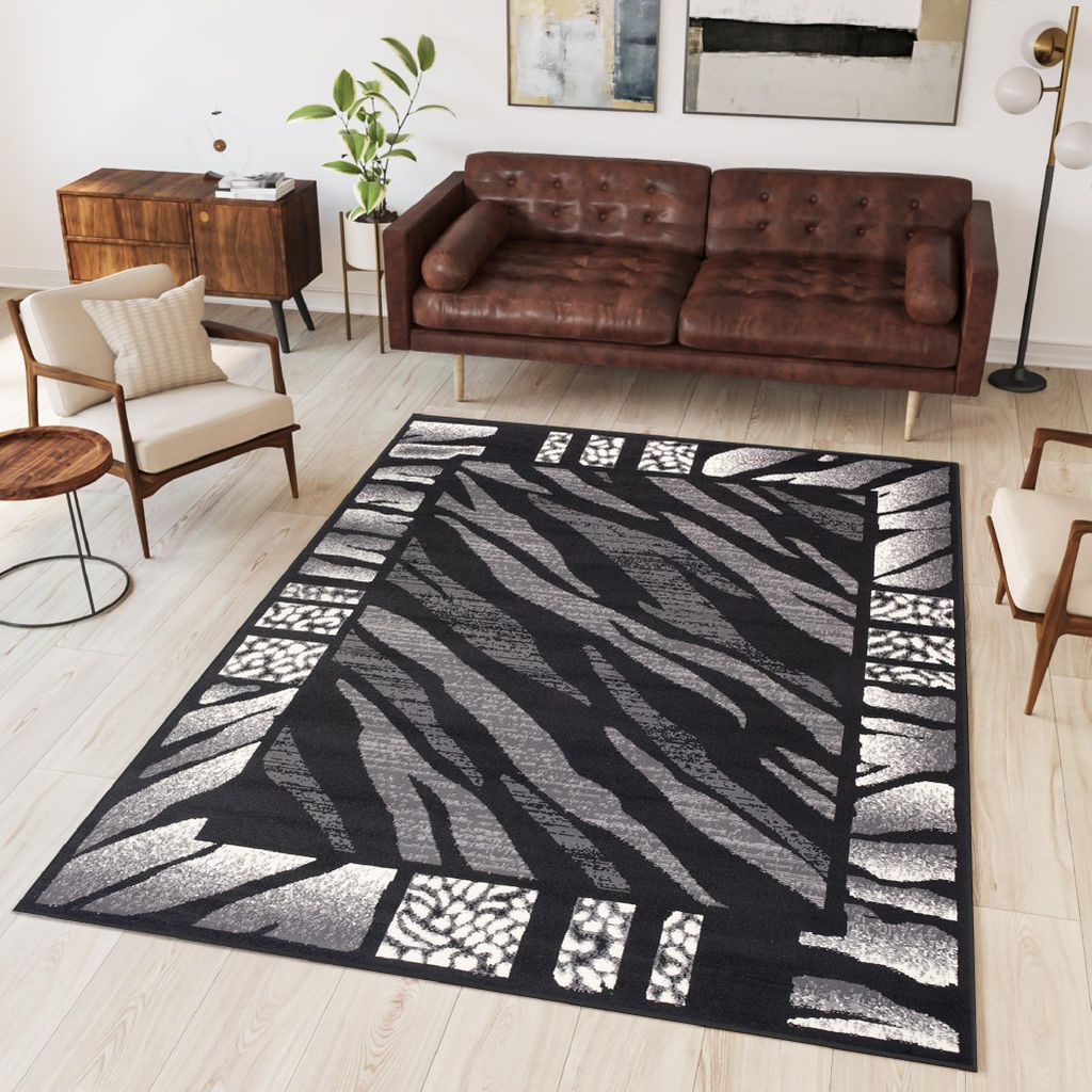 Tapiso Teppich DREAM Modern Grau Creme Schwarz Wohnzimmer 300 x 400 cm