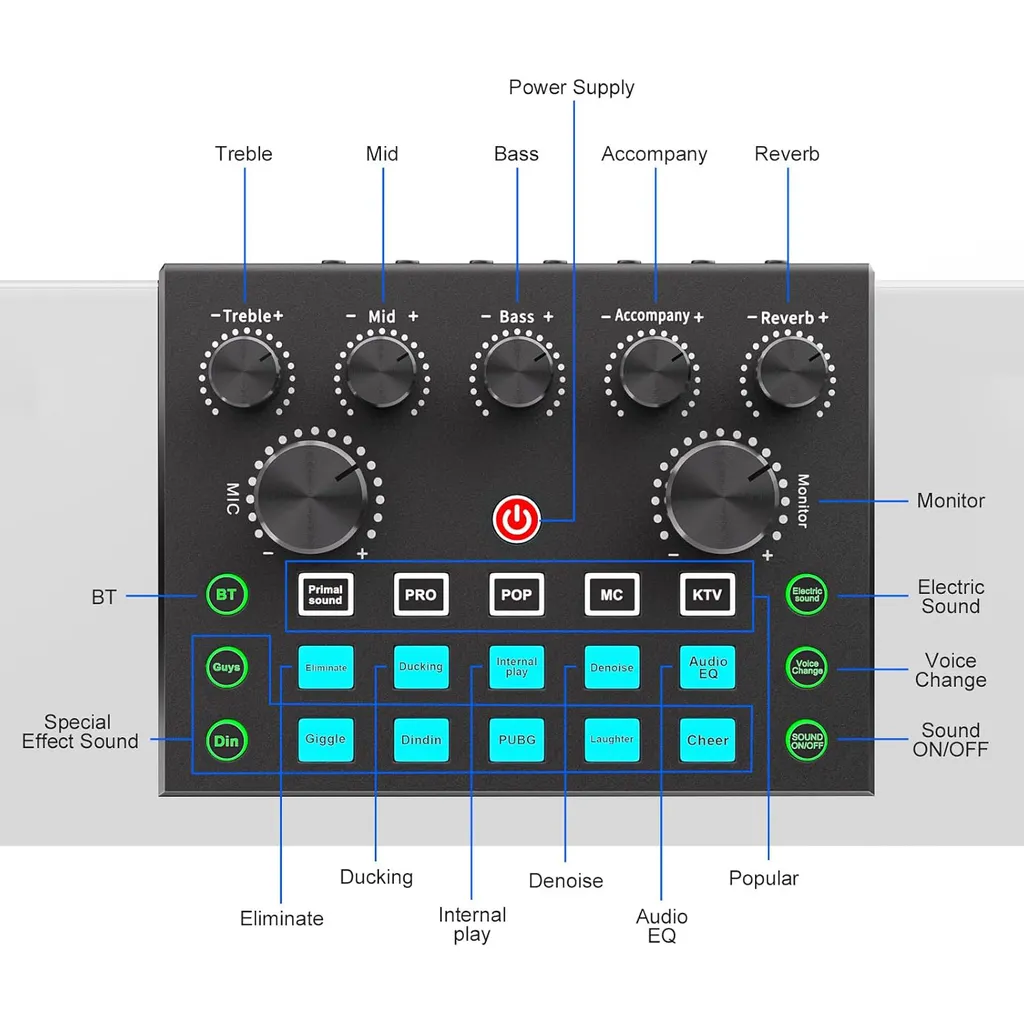 Console de Mixage Karaoké ZELURXX avec Effets LED et Micros Dynamiques