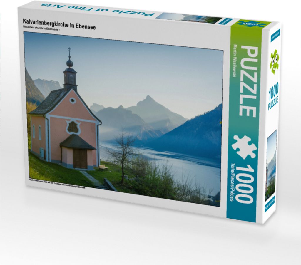 CALVENDO Puzzle Kalvarienbergkirche in Ebensee | 1000 Teile Lege-Größe 64x48cm Foto-Puzzle für glückliche Stunden