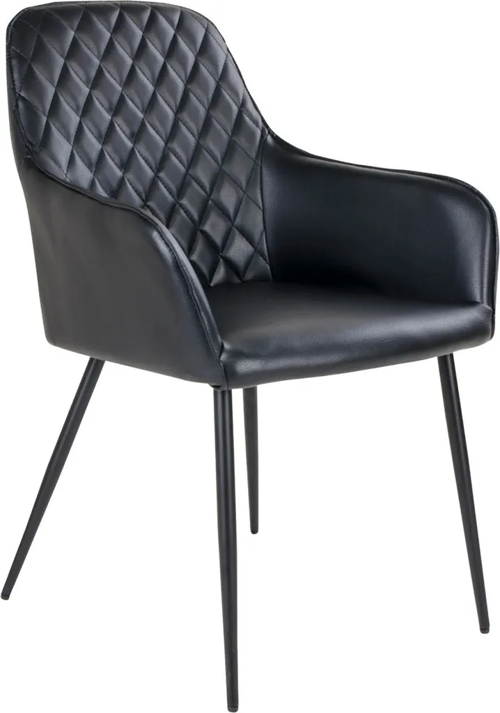 Chaise de Table Noire en Similicuir PU Hasse - Assise Confortable Moderne
