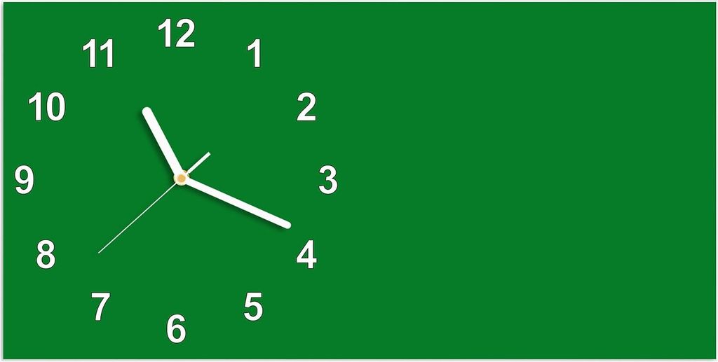 Wanduhr aus Glas mit Motiv Grüner Hintergrund II- 60 x 30 cm - inkl. Aufhängesystem