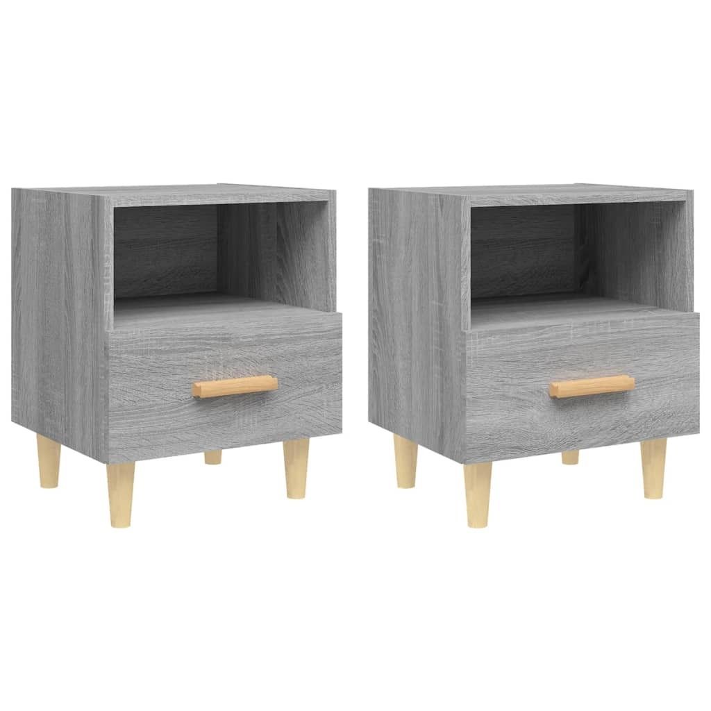 "SALE 2026"Nachttisch 2er Set, für Schlafzimmer - elegantes Design - Nachtkommode - Grau Sonoma 40x35x47cm - Nachttische & -schränke DEMöbel179692