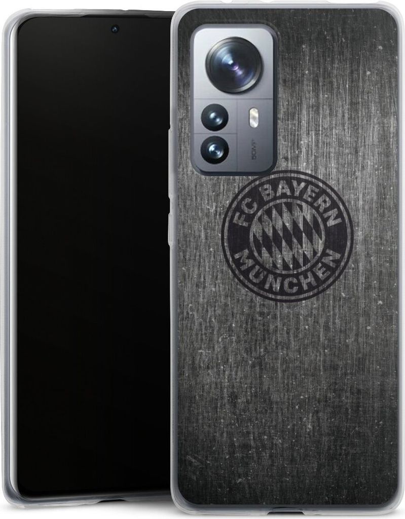 DeinDesign Slim Hülle für Xiaomi 12 Pro 5G Silikon Case Ultra Dünn Handyhülle FC Bayern München FCB Metallic Look