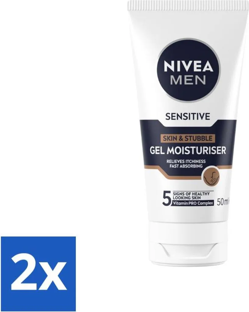 Gel Visage NIVEA MEN Peau Sensible - Anti-Rougeurs et Boutons - Lot de 2