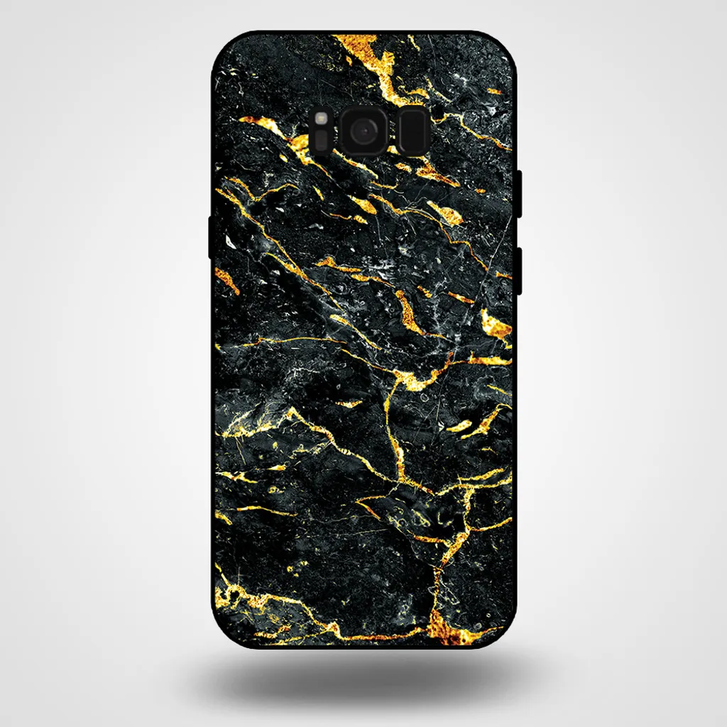 Smartphonica Custodia per Samsung Galaxy S8 con stampa in marmo - Custodia posteriore in TPU con design in marmo - Oro Nero
