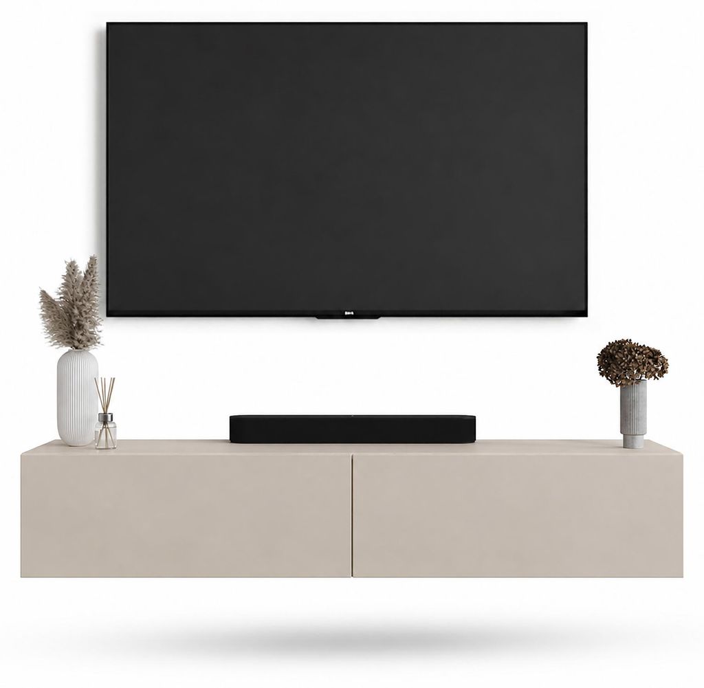 WEST TV-Lowboard 160 cm, wandhängend, mit Stauraum, Produktbild 