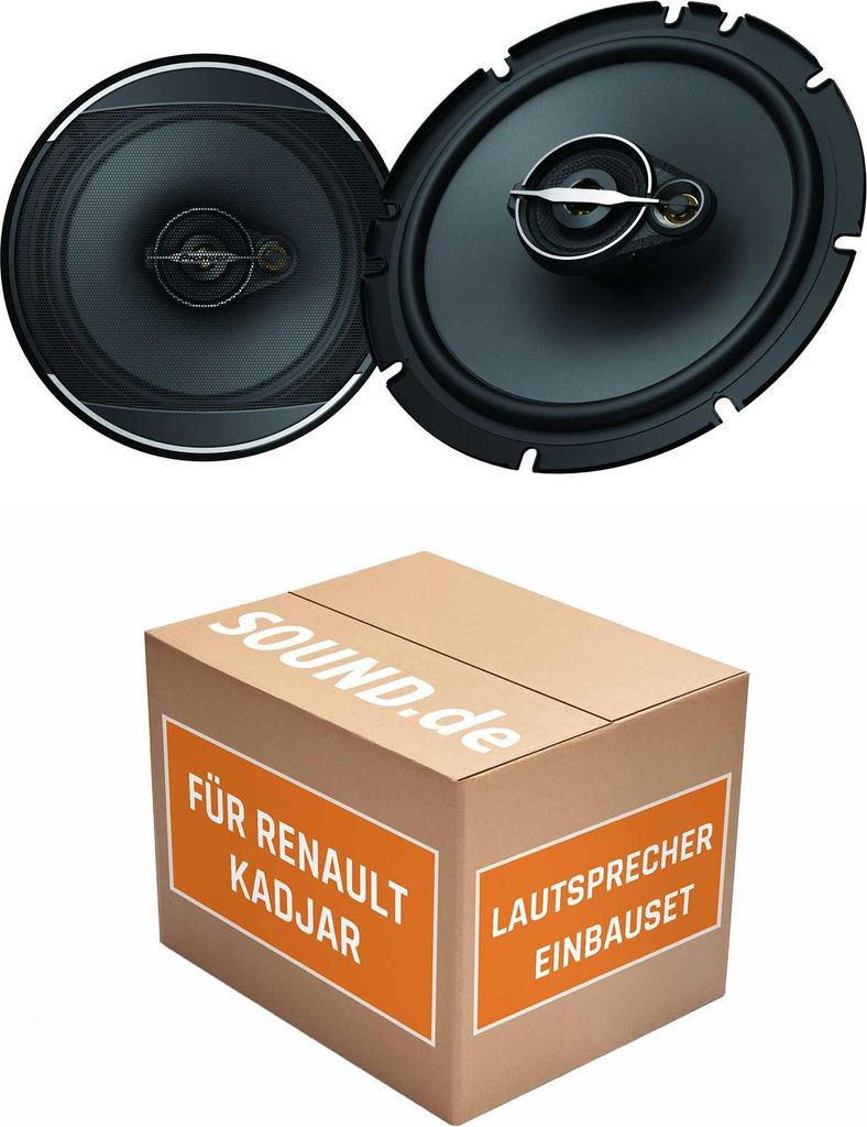 Lautsprecher Boxen Einbaupaket Front Pioneer TS-A1671F passend für Renault Kadjar | 2x Tief-Mitteltöner mit integriertem Hochtöner 320W MAX