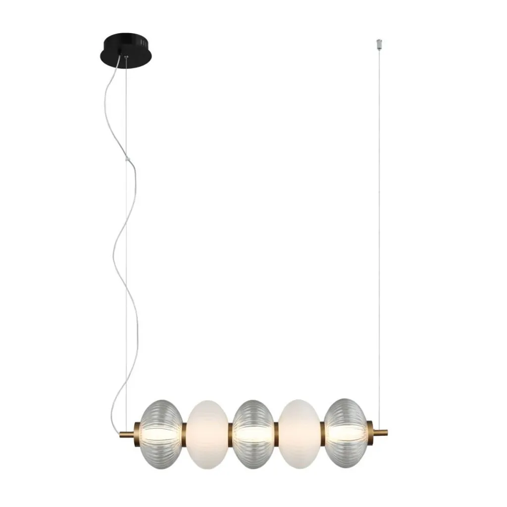 Suspension Horizontale LED en Verre pour Table de Salle à Manger