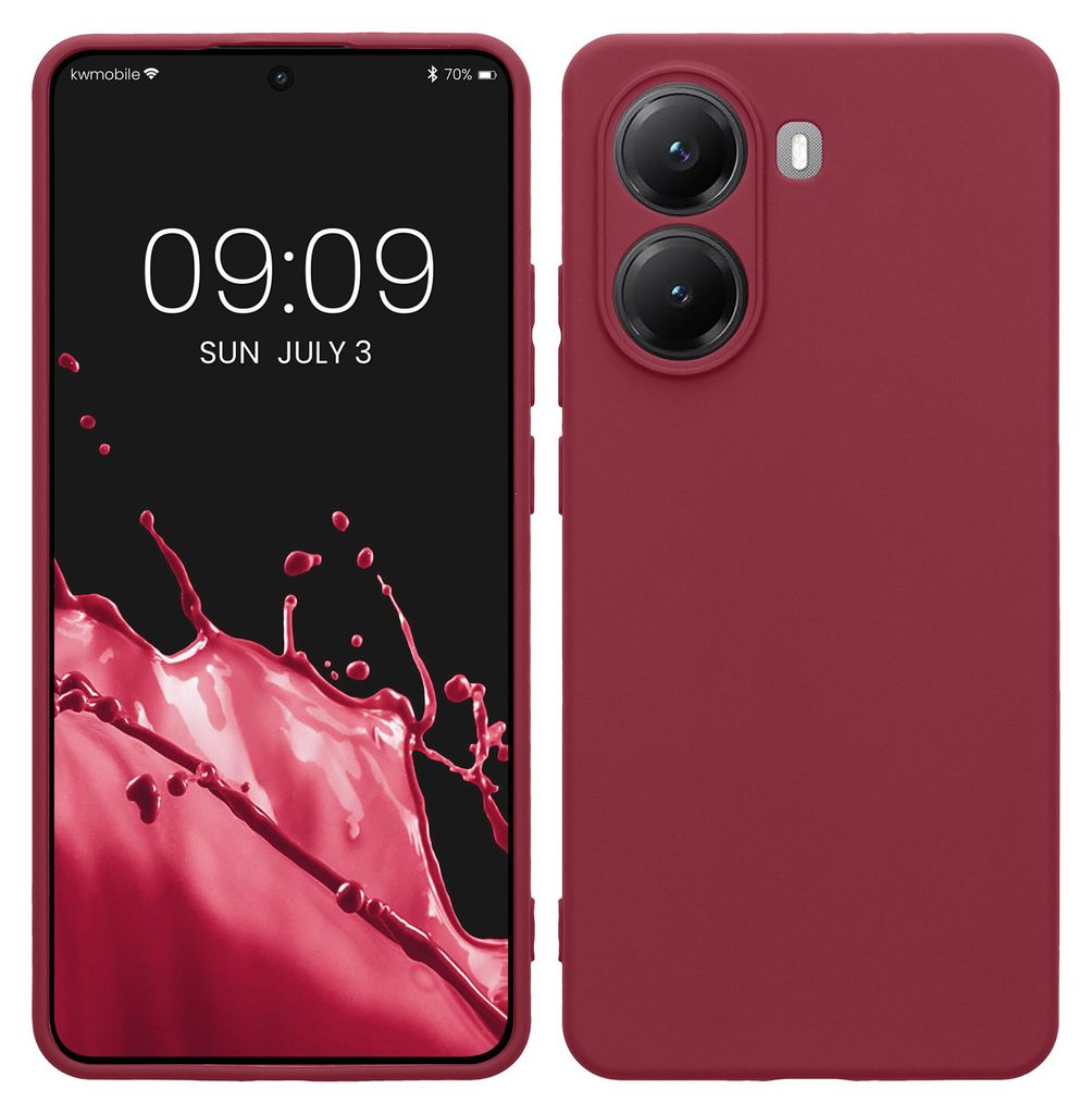 kwmobile Handyhülle für Xiaomi Poco X7 Pro 5G Hülle - weiches Handy Silikon Case - Schutzhülle Cover - Bordeaux Violett